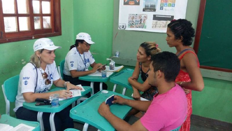 Equipe do Sine fez cadastro de trabalhadores e prestou orientações durante a Ação Global