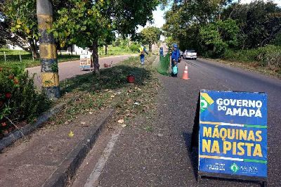 notícia: Governo do Amapá intensifica manutenção na Rodovia JK, serviços melhoram visibilidade para motoristas