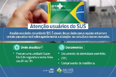 notícia: Cartão do SUS: Sesa alerta usuários a atualizarem informações de contato