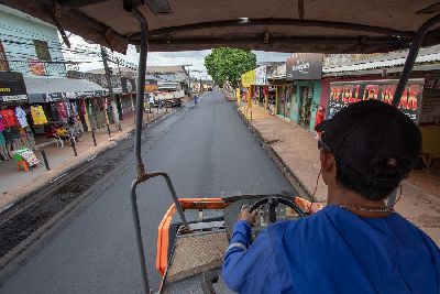 notícia: Obras de mobilidade urbana avançam no bairro Novo Horizonte, em Macapá