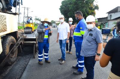 notícia: Governo do Estado intensifica obras de pavimentação em ruas e avenidas de Santana