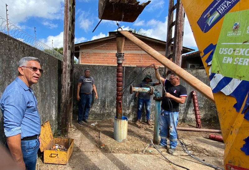 notícia: Caesa aumenta potência da captação de água em Santana com novas bombas e poço