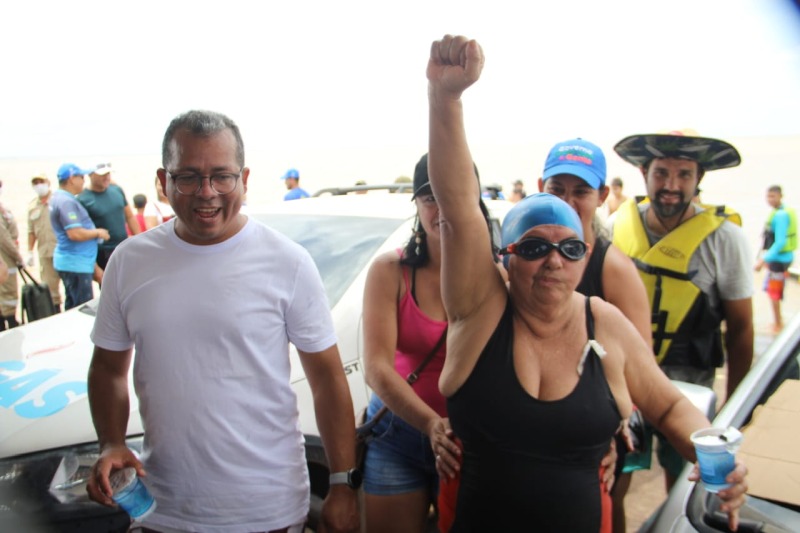 notícia: ‘Mesmo depois de um AVC, eu consegui!’, diz nadadora de 65 anos na 1ª Maratona Aquática São José de Macapá