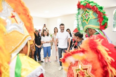 notícia: Sede temporária do Governo do Estado, Palácio Rio Mutuacá tem encontro de gerações na Festa de São Tiago, em Mazagão Velho