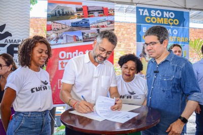 notícia: Governador Clécio Luís assina termo de doação para o novo espaço da Cufa no Amapá