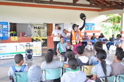 notícia: Campanha Maio Amarelo leva ações educativas sobre trânsito seguro a Mazagão