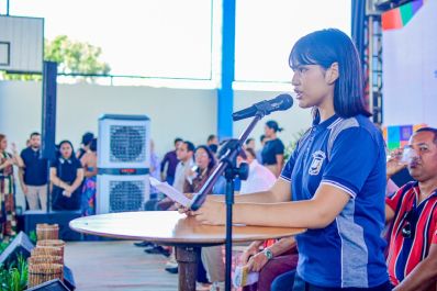 notícia: ‘A reforma vai contribuir muito para o avanço do nosso aprendizado’, disse estudante durante inauguração da Escola Antônio João, em Macapá