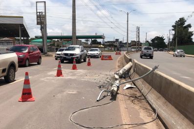 notícia: Setrap realiza interdição parcial do viaduto da Rodovia Duca Serra para manutenção da rede elétrica