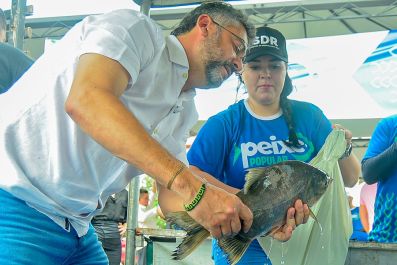 notícia: ‘Com esforço garantimos o pescado com preço mais baixo para população’, destaca governador Clécio Luís na abertura do Peixe Popular