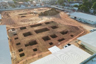 notícia: Obras do novo HE de Macapá se concentram na etapa de escavação para alicerce do prédio