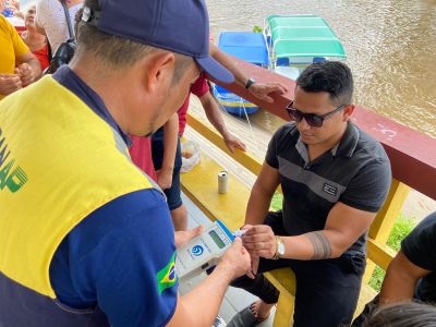 notícia: Detran Amapá orientou mais de mil visitantes sobre segurança no trânsito durante a Festa de São Tiago, em Mazagão Velho