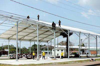 notícia: 53ª Expofeira: Governo do Amapá trabalha em ritmo acelerado na montagem das estruturas no Parque de Exposições da Fazendinha