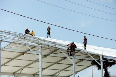 notícia: Governo do Amapá reforça orientações sobre segurança no trabalho durante revitalização do Parque de Exposições da Fazendinha