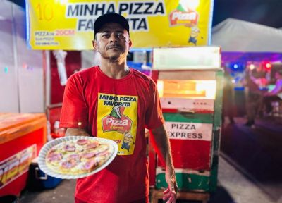 notícia: 'Consigo entre R$ 1 mil e R$ 1,5 mil por dia’, diz vendedor de pizza ao empreender na 53ª Expofeira do Amapá