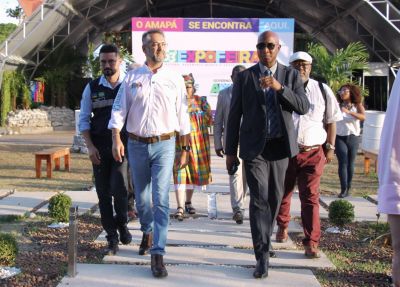 notícia: Na 53ª Expofeira, governador Clécio Luís se reúne com presidente da CTG para consolidar cooperação entre Amapá e Guiana Francesa