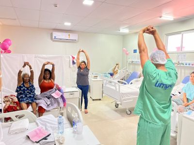 notícia: Governo do Amapá realiza atividades voltadas à saúde física e mental no Hospital de Emergências, em Macapá