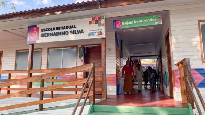 notícia: FOTOS: conheça a nova Escola Estadual Bernadino Silva, entregue pelo Governo do Amapá na Zona Rural de Macapá