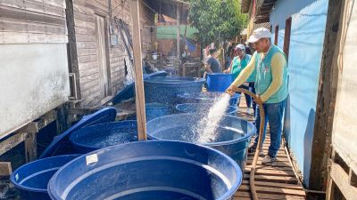 notícia: Governo do Amapá intensifica ação emergencial para abastecimento de água no Igarapé da Fortaleza, em Santana