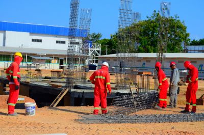 notícia: Obras do Novo HE: Governo do Amapá inicia bases da supraestrutura, responsável por suportar o peso da edificação