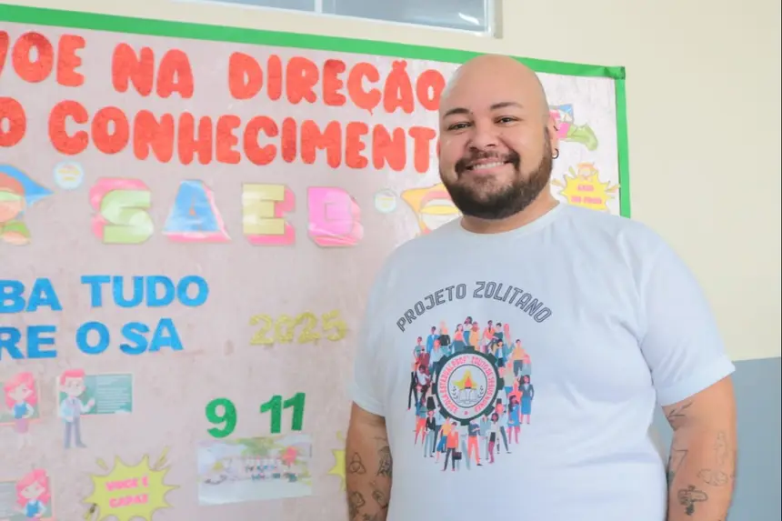 Professor idealizador do projeto Oficina Saeb, Brendo Lacerda 