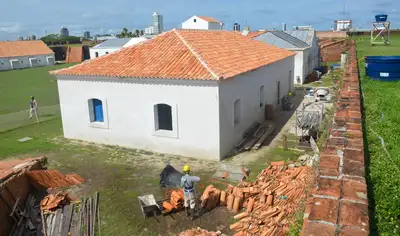 notícia: Restauro da Fortaleza de São José de Macapá avança e obras emergenciais seguem para intervenções de drenagem