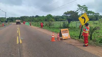 notícia: Governo do Amapá realiza serviços de limpeza na rodovia AP-070, em Macapá