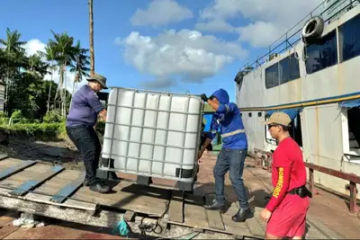 notícia: Governo do Estado mantém a distribuição de água potável no Bailique e garante segurança hídrica aos moradores