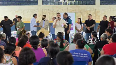 notícia: Em Porto Grande, governador Clécio Luís garante apoio incondicional as comunidades afetadas pelo dano ambiental do Rio Cupixi