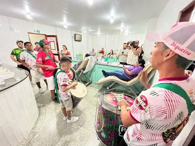 notícia: Com folia e bateria de samba, Hemoap convida e recebe doadores de sangue no fim de semana em Macapá