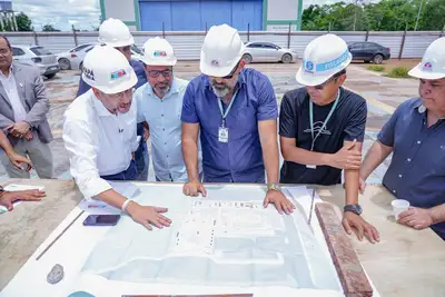 notícia: Governador Clécio Luís acompanha obra de construção da nova UPA da Zona Oeste de Macapá