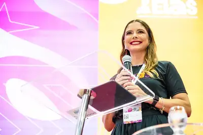 Idealizadora do evento, Priscilla Flores discursou no 1º Encontro de Lideranças Femininas do Amapá