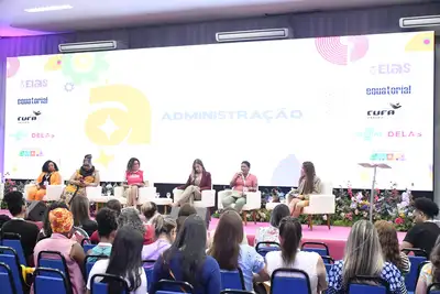 notícia: Terceiro dia do 1º Encontro de Lideranças Femininas do Amapá debate área de comunicação e como mulheres inspiram diferentes setores