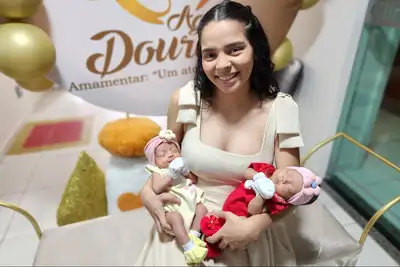 notícia: ‘O Banco de Leite Humano do Amapá foi fundamental para garantir saúde às minhas filhas’, diz mãe de gêmeas prematuras